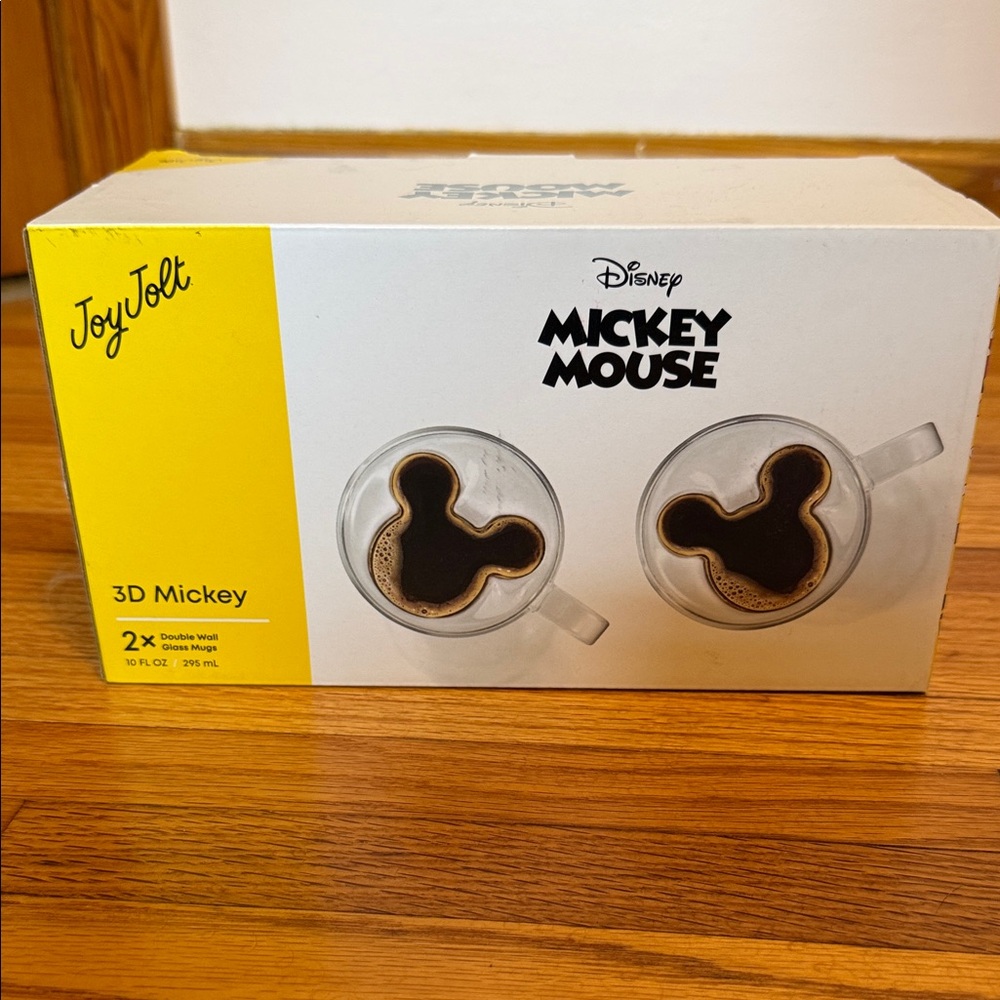 Disney 3D Mickey Mouse Double Wall Glass Mugs